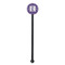 Initial Damask Black Plastic 5.5" Stir Stick - Round - Single Stick