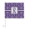 Initial Damask Car Flag - Large - FRONT