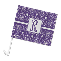 Initial Damask Car Flag