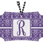 Initial Damask Rear View Mirror Ornament (Personalized)