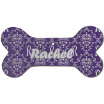 Initial Damask Ceramic Dog Ornament - Front