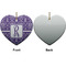 Initial Damask Ceramic Flat Ornament - Heart Front & Back (APPROVAL)