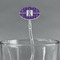 Initial Damask Clear Plastic 7" Stir Stick - Oval - Main