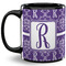 Initial Damask Coffee Mug - 11 oz - Full- Black