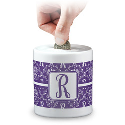 Initial Damask Coin Bank (Personalized)