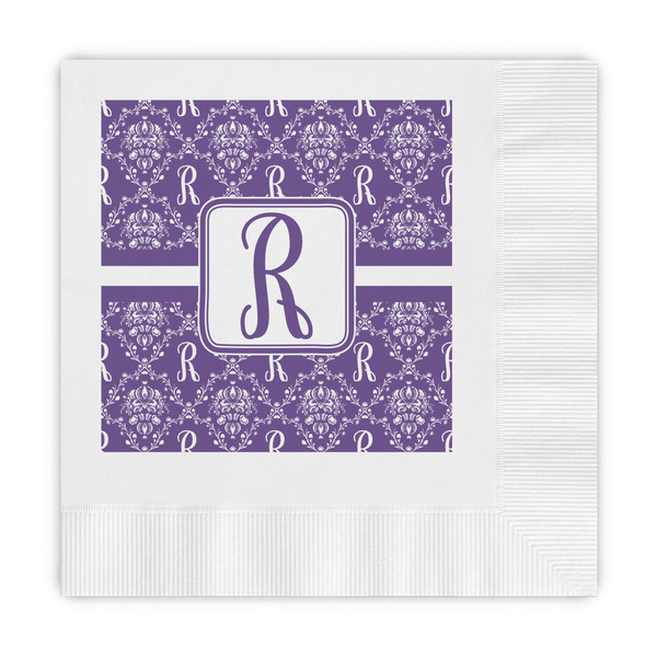 Custom Initial Damask Embossed Decorative Napkins