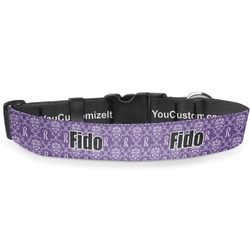 Initial Damask Deluxe Dog Collar - Small (8.5" to 12.5") (Personalized)