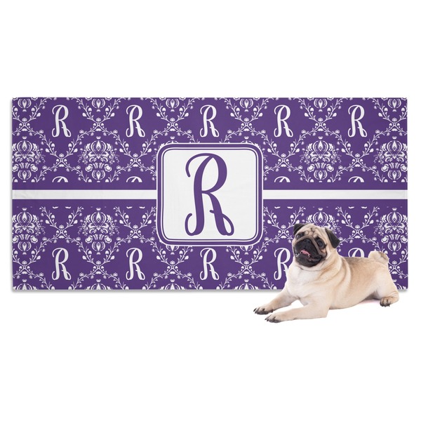 Custom Initial Damask Dog Towel (Personalized)