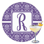 Initial Damask Printed Drink Topper - 3.5"