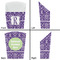 Initial Damask French Fry Favor Box - Front & Back View