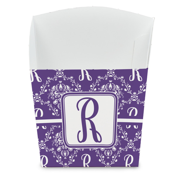 Custom Initial Damask French Fry Favor Boxes