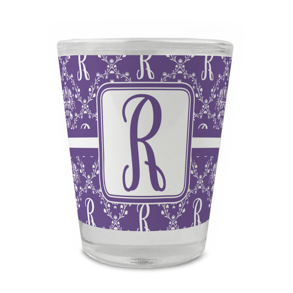 Custom Initial Damask Glass Shot Glass - 1.5 oz - Single