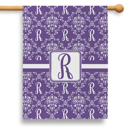 Initial Damask 28" House Flag - Double Sided