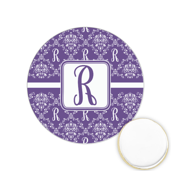 Custom Initial Damask Printed Cookie Topper - 1.25"