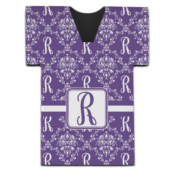 Custom Initial Damask Jersey Bottle Cooler