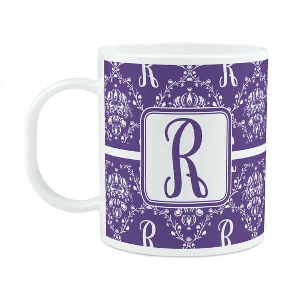 Custom Initial Damask Plastic Kids Mug (Personalized)