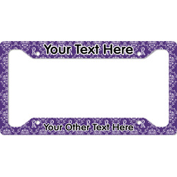 Initial Damask License Plate Frame