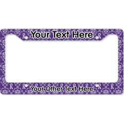 Initial Damask License Plate Frame - Style B