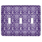 Initial Damask Light Switch Cover (3 Toggle Plate) (Personalized)