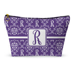 Initial Damask Makeup Bag - Large - 12.5"x7" (Personalized)