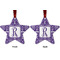 Initial Damask Metal Star Ornament - Front and Back