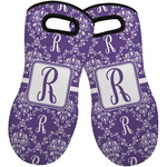 Initial Damask Neoprene Oven Mitts - Set of 2