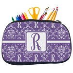 Initial Damask Neoprene Pencil Case - Medium