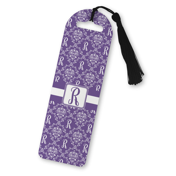 Custom Initial Damask Plastic Bookmark