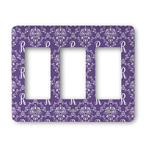 Initial Damask Rocker Style Light Switch Cover - Three Switch