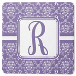 Initial Damask Square Rubber Backed Coaster (Personalized)