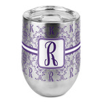 Initial Damask Stemless Wine Tumbler - Full Print