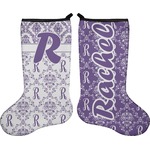 Initial Damask Holiday Stocking - Double-Sided - Neoprene