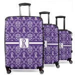 Initial Damask 3 Piece Luggage Set - 20" Carry On, 24" Medium Checked, 28" Large Checked