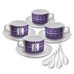 Initial Damask Tea Cup - Set of 4 (Personalized)