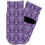 Initial Damask Toddler Ankle Socks