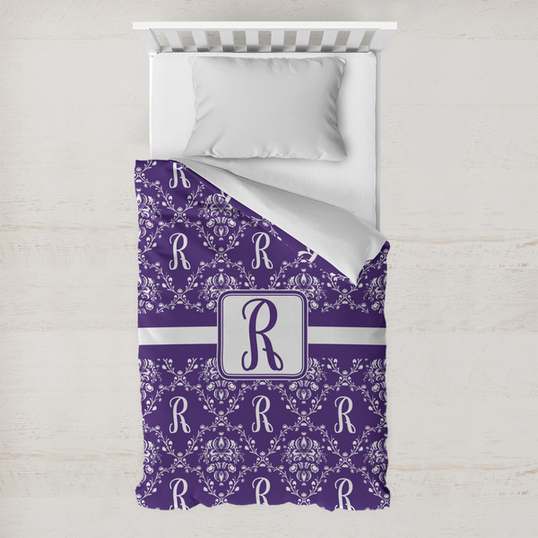 Custom Initial Damask Toddler Duvet Cover