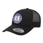 Initial Damask Trucker Hat - Black