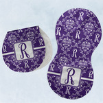 Initial Damask Burp Pads - Velour - Set of 2