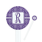 Initial Damask Round Plastic Stir Sticks