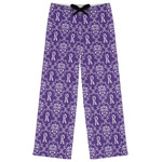 Initial Damask Womens Pajama Pants - L (Personalized)