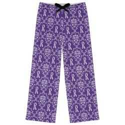 Initial Damask Womens Pajama Pants - XS (Personalized)