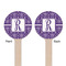 Initial Damask Wooden 6" Stir Stick - Round - Double Sided - Front & Back