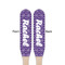 Initial Damask Wooden Food Pick - Paddle - Double Sided - Front & Back