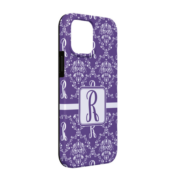 Custom Initial Damask iPhone Case - Rubber Lined - iPhone 13