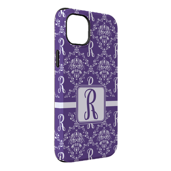 Custom Initial Damask iPhone Case - Rubber Lined - iPhone 14 Pro Max