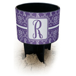 Initial Damask Black Beach Spiker Drink Holder (Personalized)