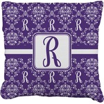 Initial Damask Faux-Linen Throw Pillow 20" (Personalized)