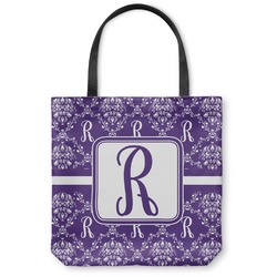 Initial Damask Canvas Tote Bag - Small - 13"x13" (Personalized)
