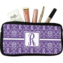 Initial Damask Makeup / Cosmetic Bag - Small (Personalized)