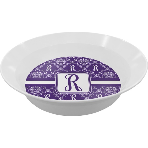 Custom Initial Damask Melamine Bowl